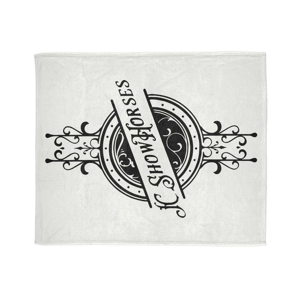 JC Show Horses Soft Polyester Blanket white