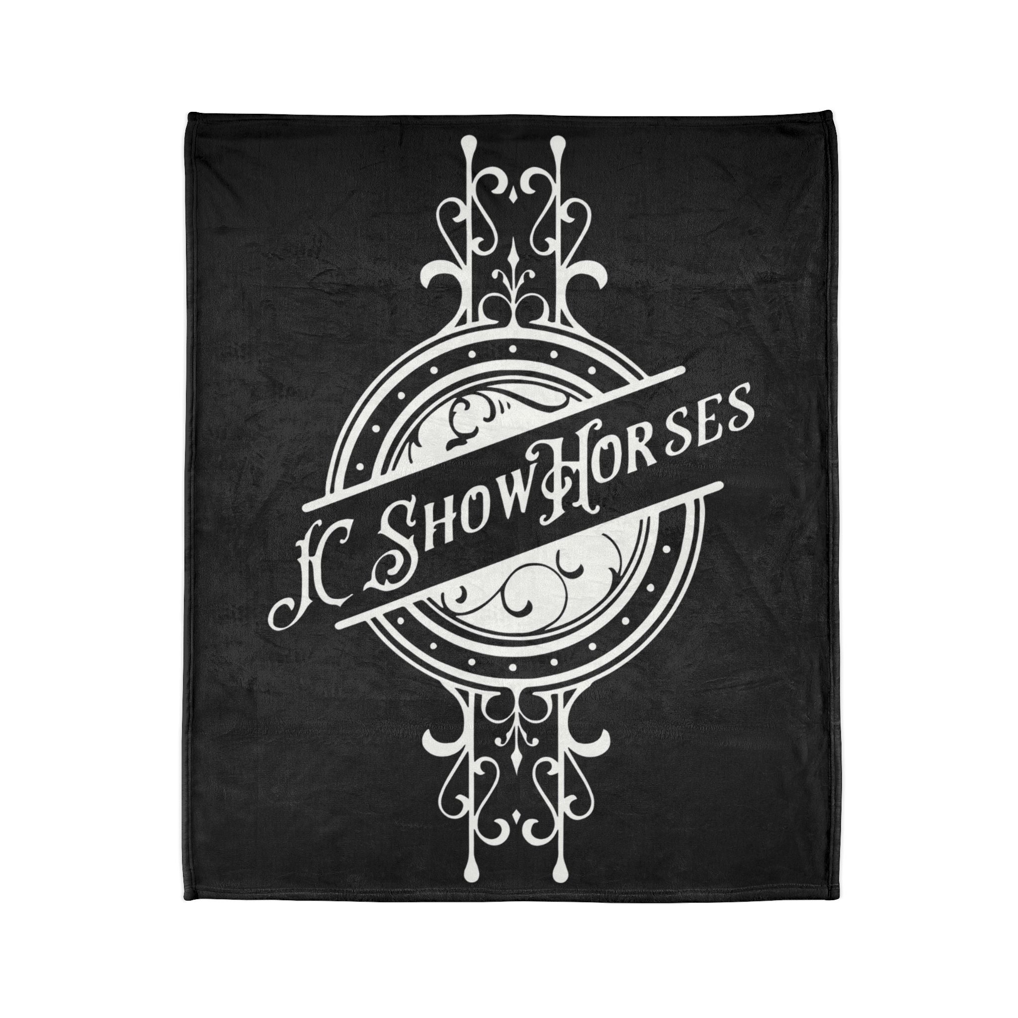 JC Show Horses Soft Polyester Blanket white/blk