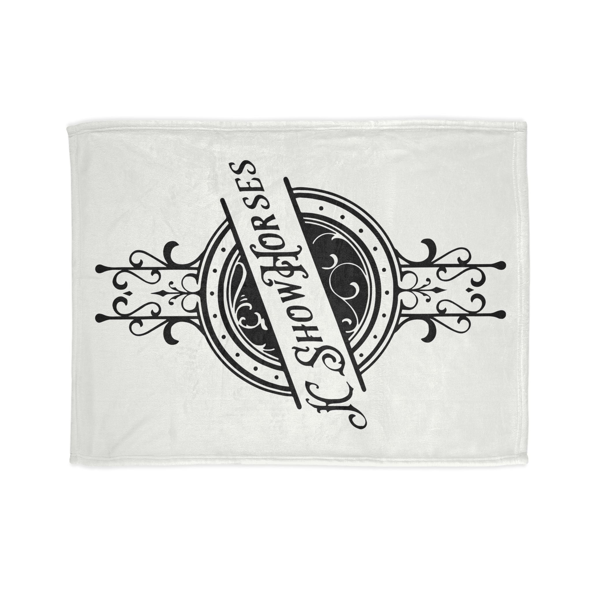 JC Show Horses Soft Polyester Blanket white