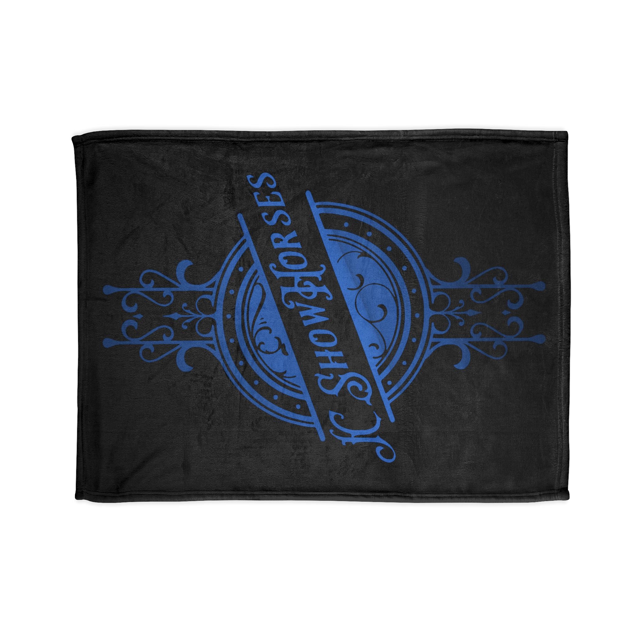 JC Show Horses Soft Polyester Blanket blue