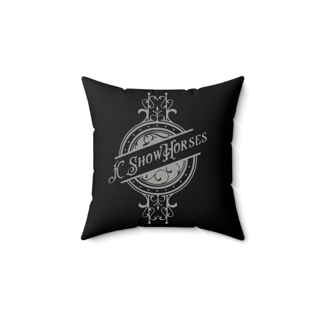 JC Show Horses Faux Suede Square Pillow