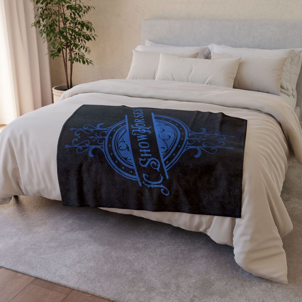 JC Show Horses Soft Polyester Blanket blue