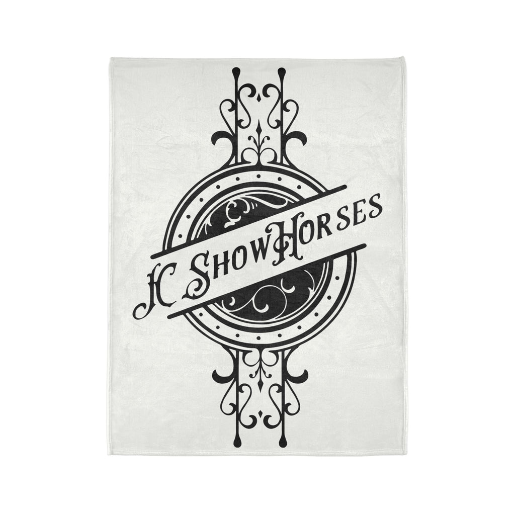 JC Show Horses Soft Polyester Blanket white