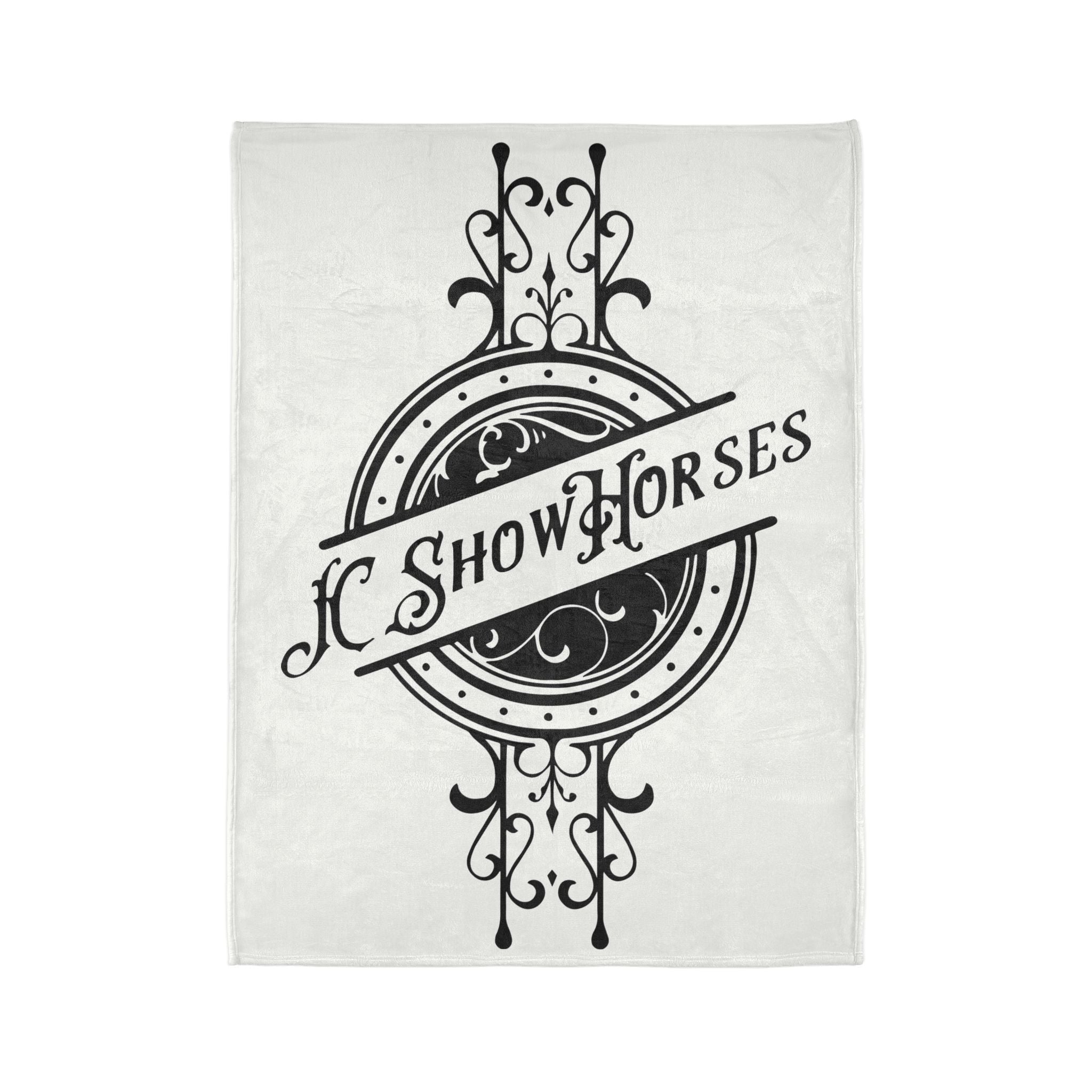 JC Show Horses Soft Polyester Blanket white