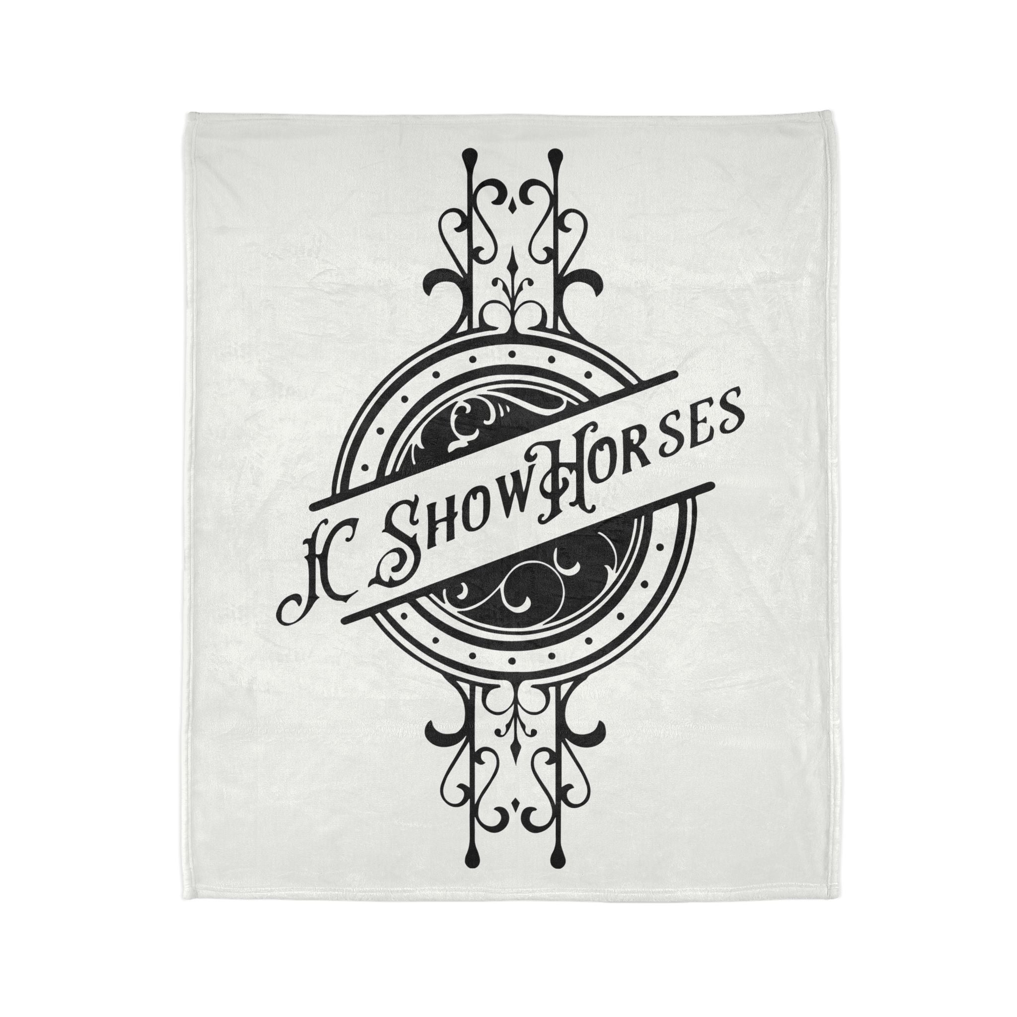 JC Show Horses Soft Polyester Blanket white