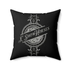 JC Show Horses Faux Suede Square Pillow