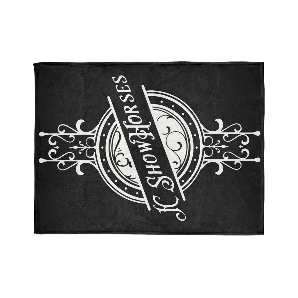 JC Show Horses Soft Polyester Blanket white/blk