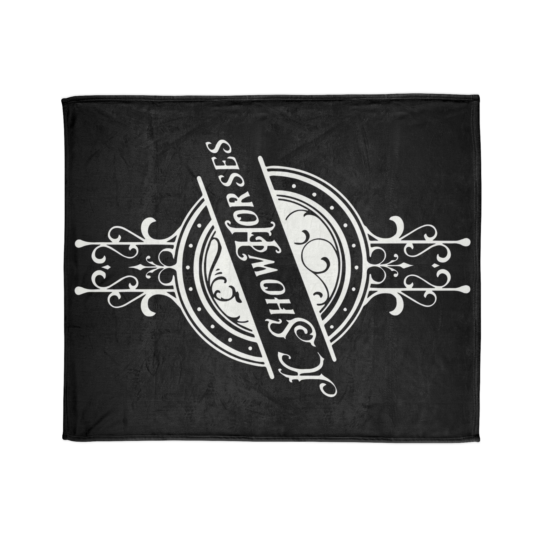 JC Show Horses Soft Polyester Blanket white/blk
