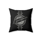 JC Show Horses Faux Suede Square Pillow