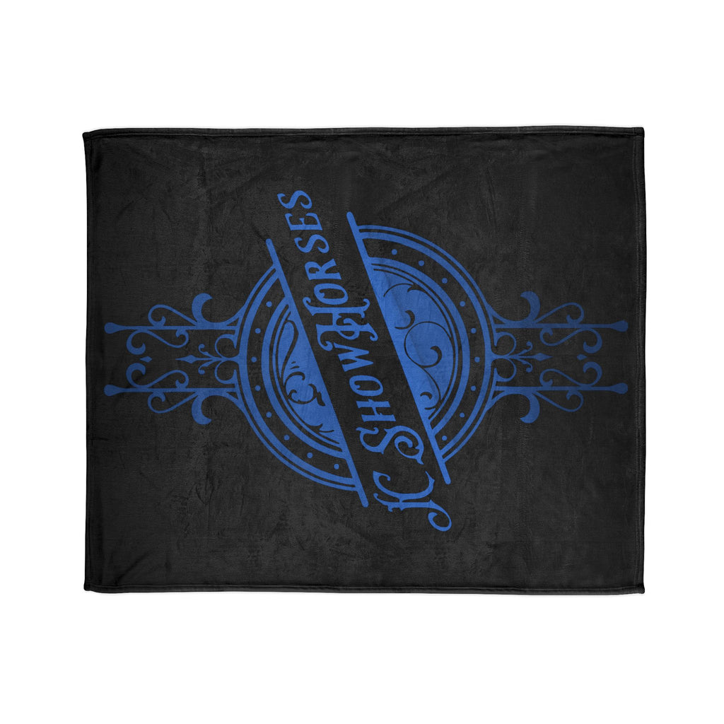 JC Show Horses Soft Polyester Blanket blue