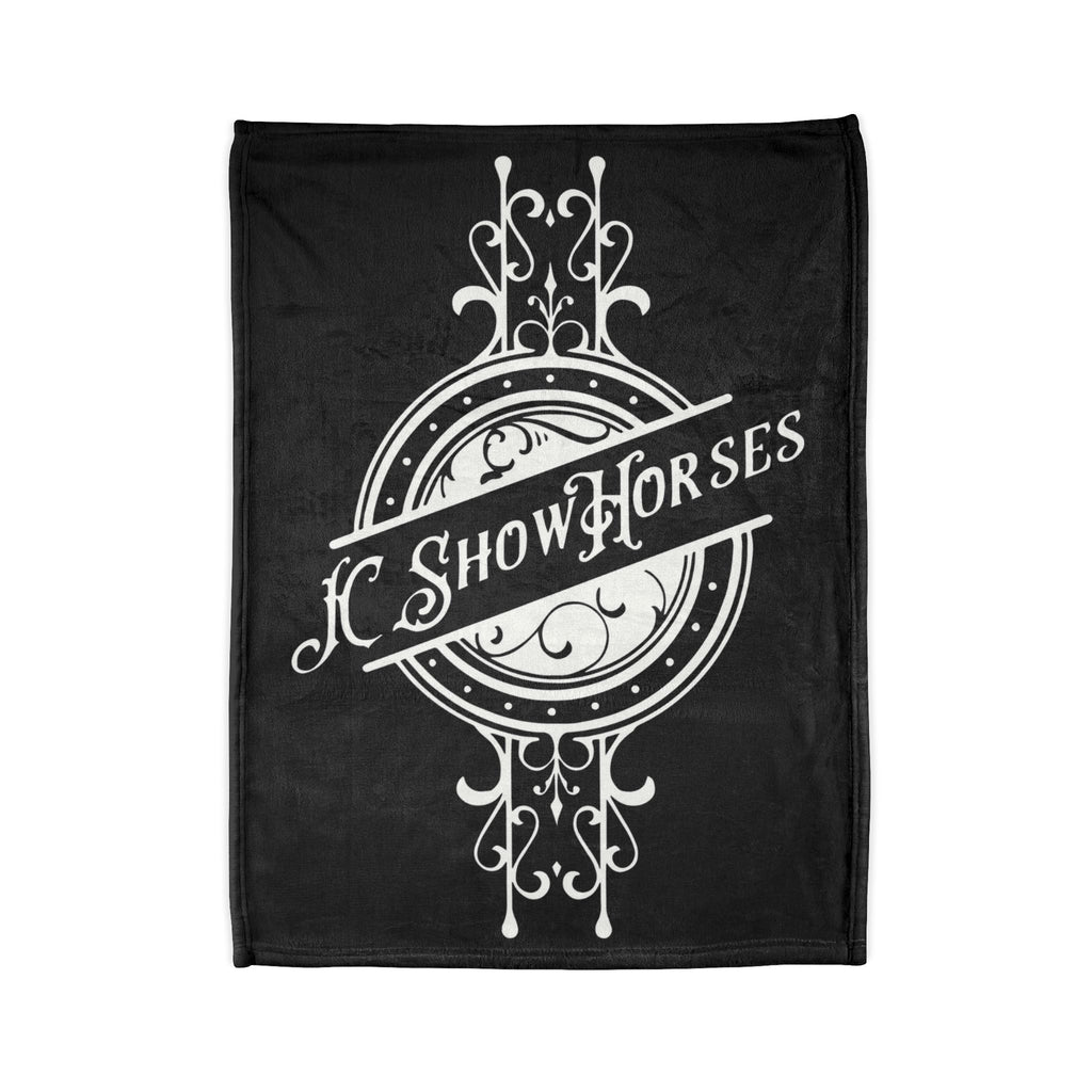 JC Show Horses Soft Polyester Blanket white/blk
