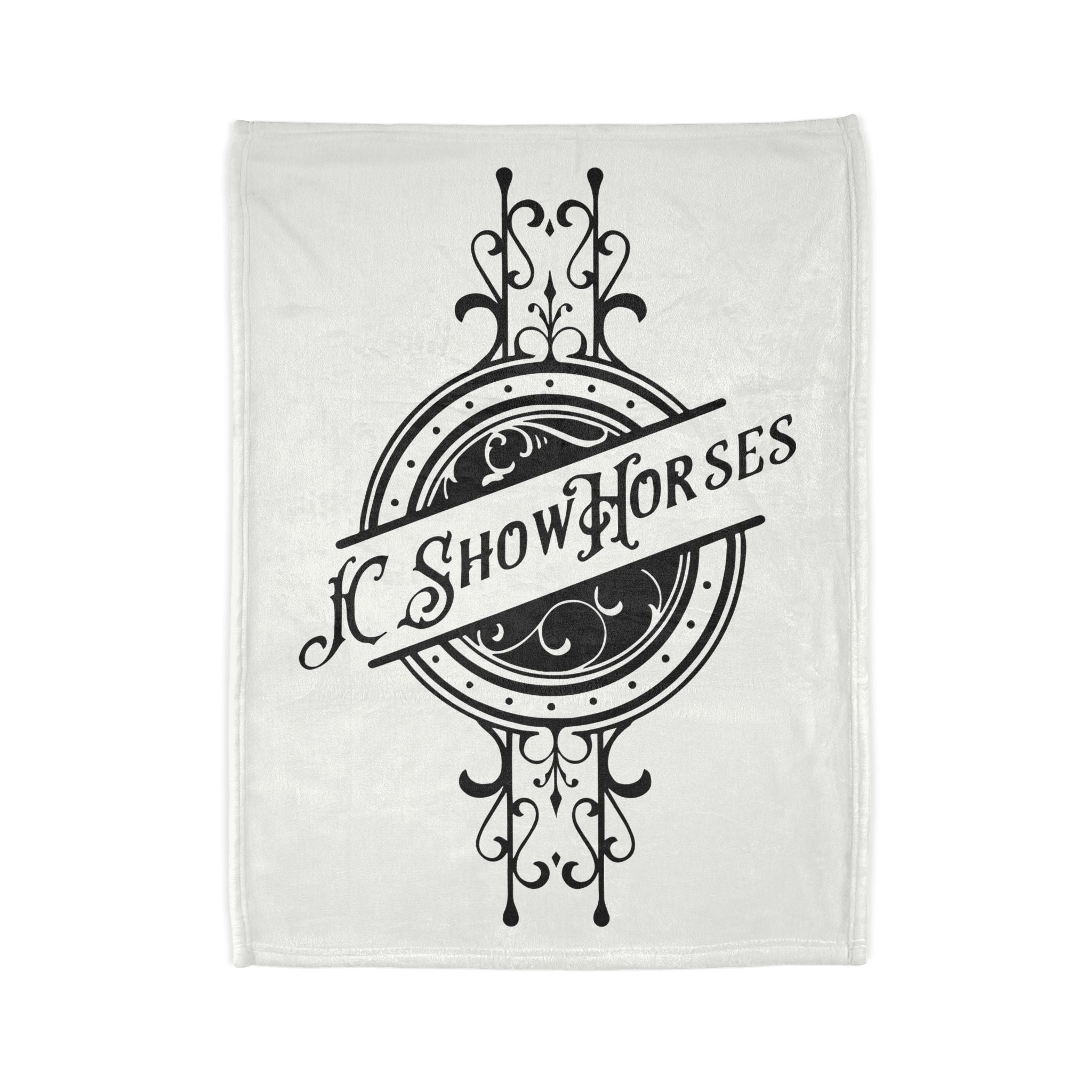 JC Show Horses Soft Polyester Blanket white