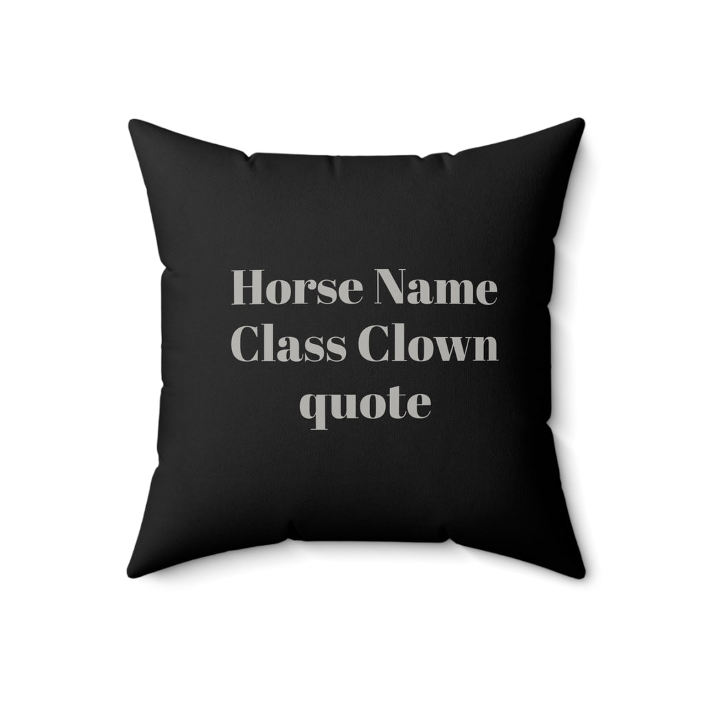 JC Show Horses Faux Suede Square Pillow