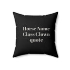 JC Show Horses Faux Suede Square Pillow