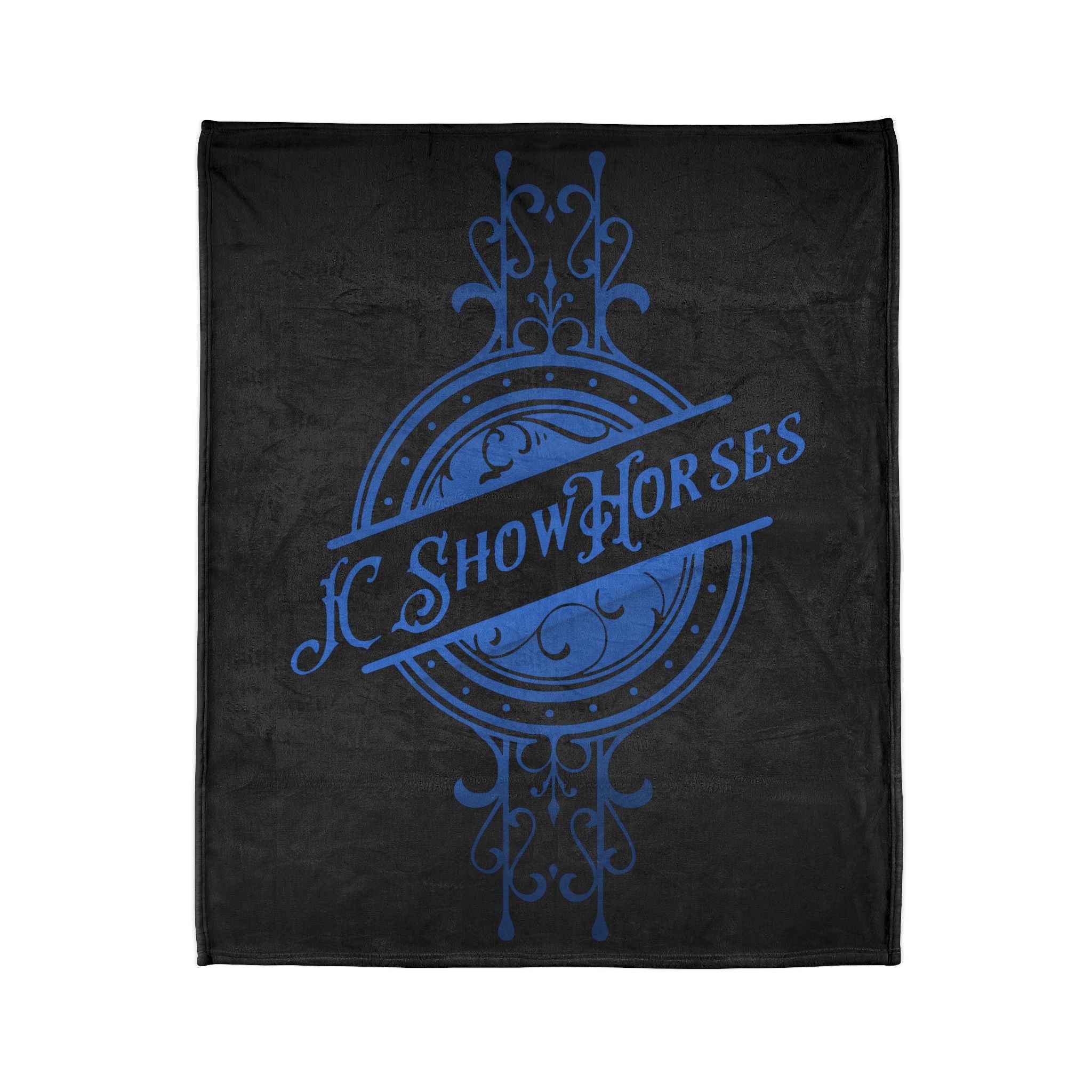 JC Show Horses Soft Polyester Blanket blue