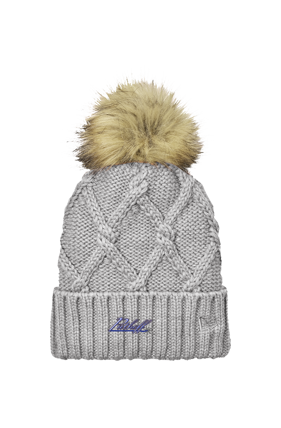 Puthoff Embroidered Faux Fur Pom Beanie