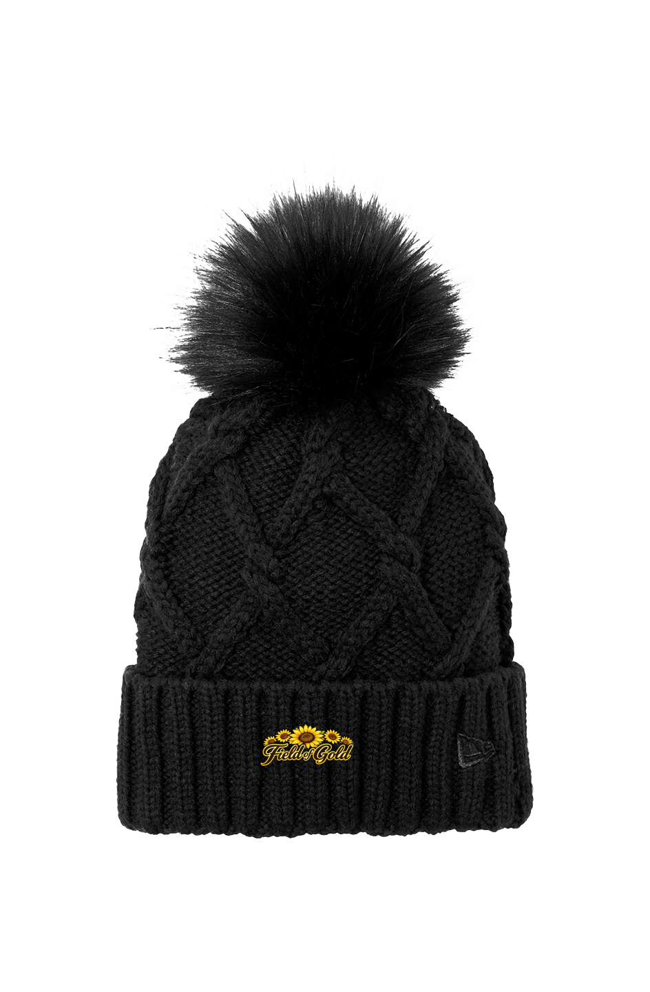 Field of Gold PH Faux Fur Pom Beanie