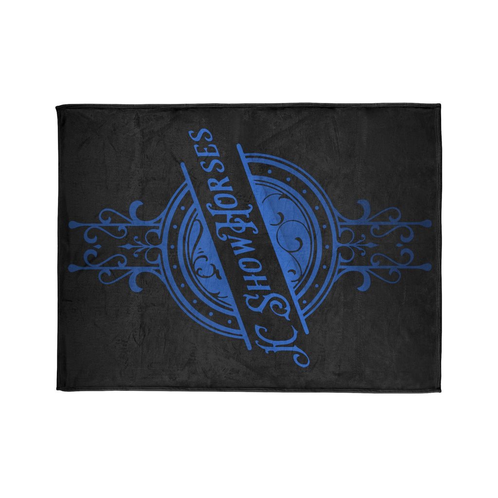 JC Show Horses Soft Polyester Blanket blue