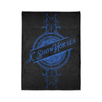 JC Show Horses Soft Polyester Blanket blue